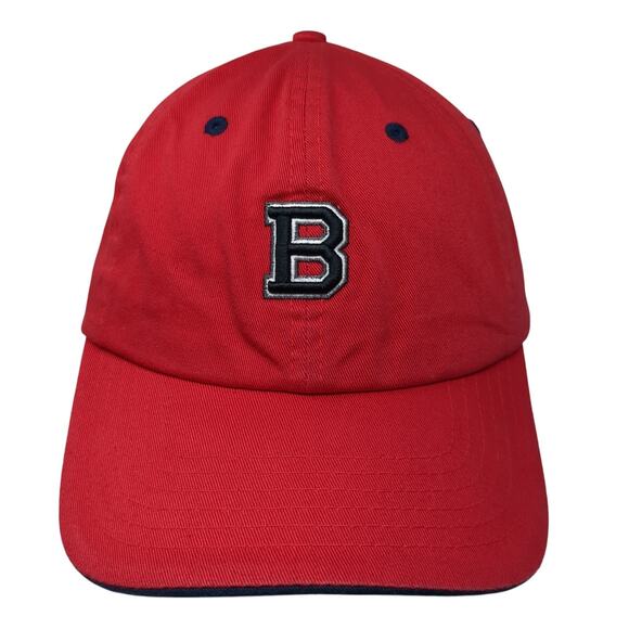 B Slideback Baseball Cap Red One Size Adjustable Embroidered KB ETHOS - Picture 1 of 9
